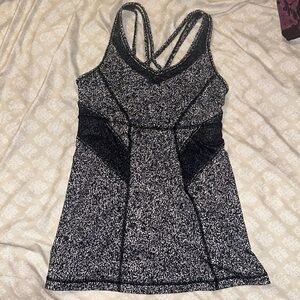 Lululemon Black and White Athletic Tank Top
